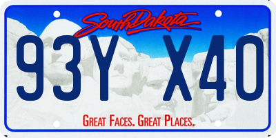 SD license plate 93YX40