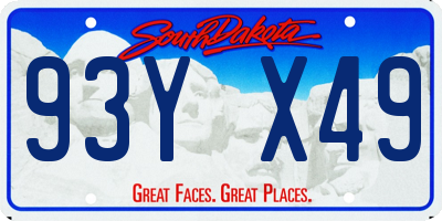 SD license plate 93YX49