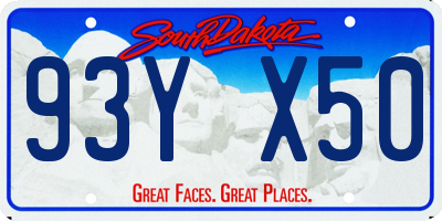 SD license plate 93YX50
