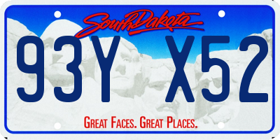 SD license plate 93YX52