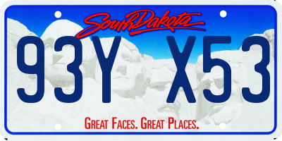 SD license plate 93YX53