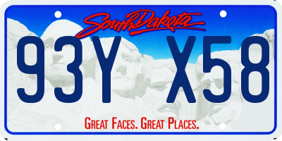 SD license plate 93YX58