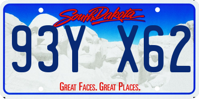 SD license plate 93YX62