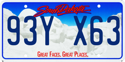 SD license plate 93YX63