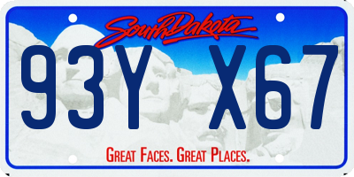 SD license plate 93YX67