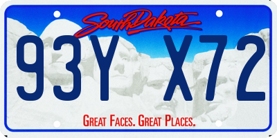 SD license plate 93YX72