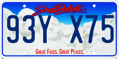 SD license plate 93YX75