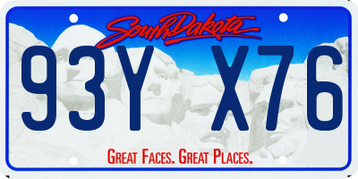 SD license plate 93YX76