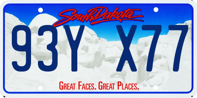 SD license plate 93YX77