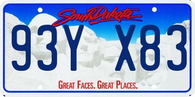 SD license plate 93YX83