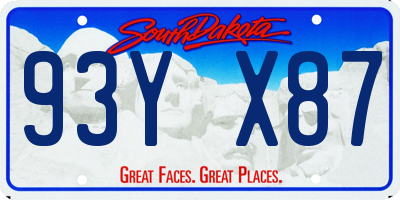 SD license plate 93YX87