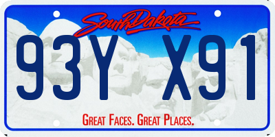 SD license plate 93YX91