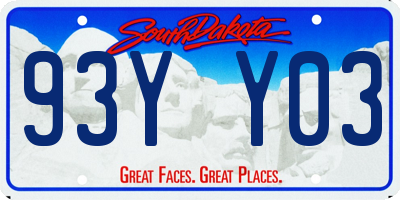 SD license plate 93YY03