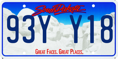 SD license plate 93YY18