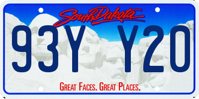 SD license plate 93YY20