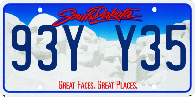 SD license plate 93YY35