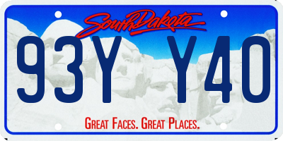 SD license plate 93YY40