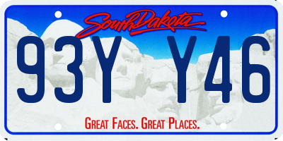 SD license plate 93YY46