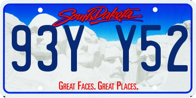 SD license plate 93YY52