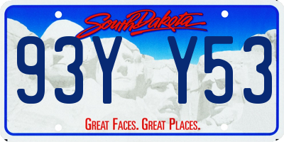 SD license plate 93YY53
