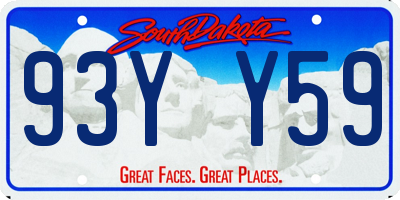 SD license plate 93YY59