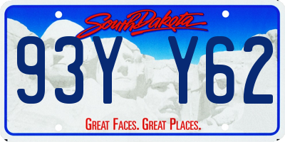 SD license plate 93YY62