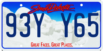 SD license plate 93YY65