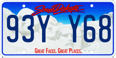 SD license plate 93YY68