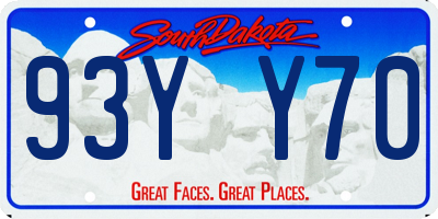 SD license plate 93YY70