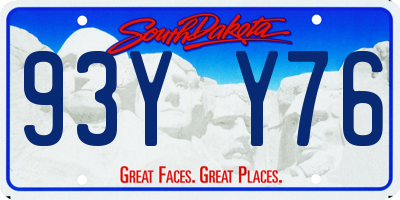 SD license plate 93YY76