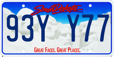 SD license plate 93YY77