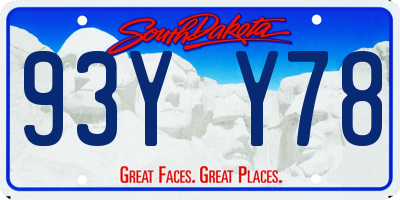 SD license plate 93YY78