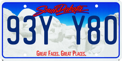 SD license plate 93YY80