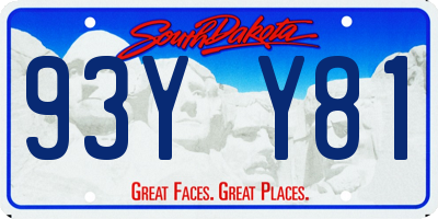 SD license plate 93YY81