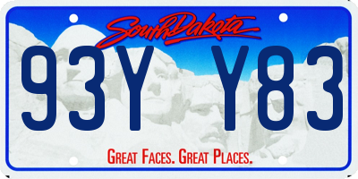 SD license plate 93YY83