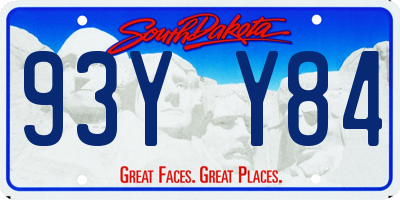 SD license plate 93YY84