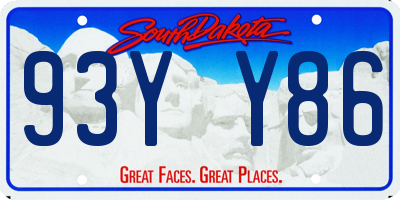 SD license plate 93YY86