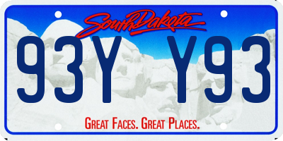 SD license plate 93YY93