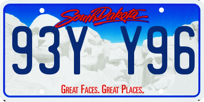 SD license plate 93YY96