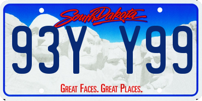 SD license plate 93YY99