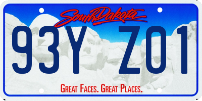 SD license plate 93YZ01