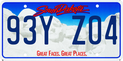 SD license plate 93YZ04