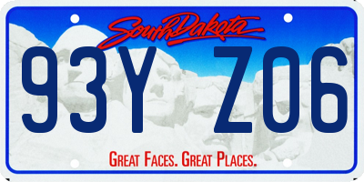 SD license plate 93YZ06