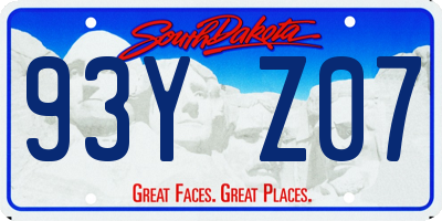 SD license plate 93YZ07
