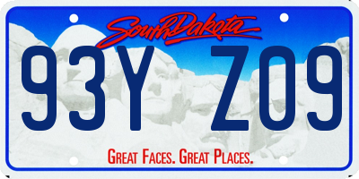 SD license plate 93YZ09