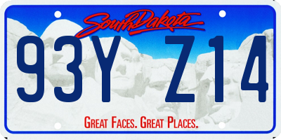 SD license plate 93YZ14