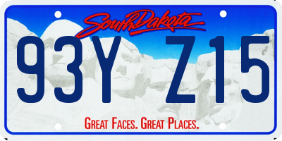 SD license plate 93YZ15