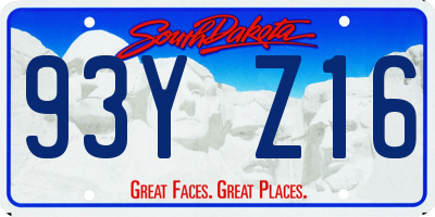 SD license plate 93YZ16