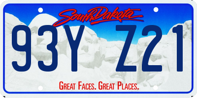 SD license plate 93YZ21
