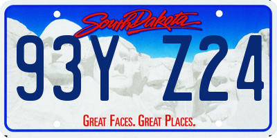 SD license plate 93YZ24